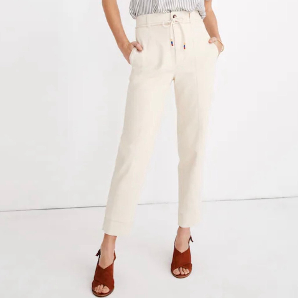 Madewell Tie-Waist Tapered Twill Pants Retro 70’s Boho